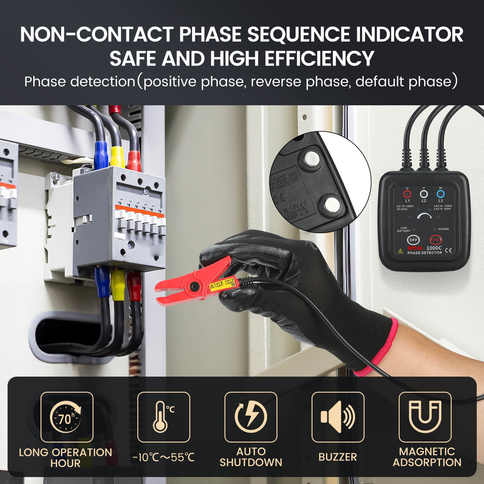 EITAI1000 Series Non-Contact Three Phase Rotation Meter
