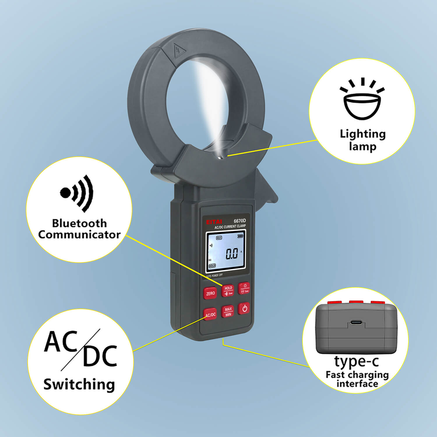 EITAI6670D Series AC/DC Leakage Current Clamp Meter