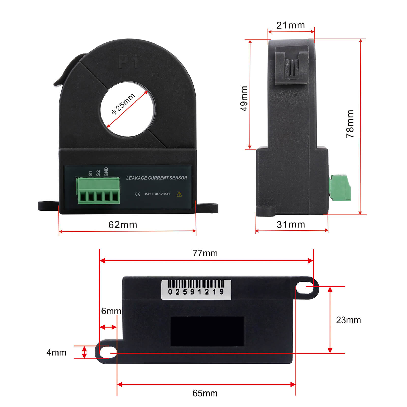 EITAI010K Series Split Core High Accuracy AC Leakage Current Probe